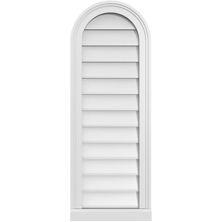 Ekena Millwork Round Top Surface Mount PVC Gable Vent w/ 2"W x 2"P Brickmould Sill Frame, 14"W x 38"H GVPRT14X3803SN